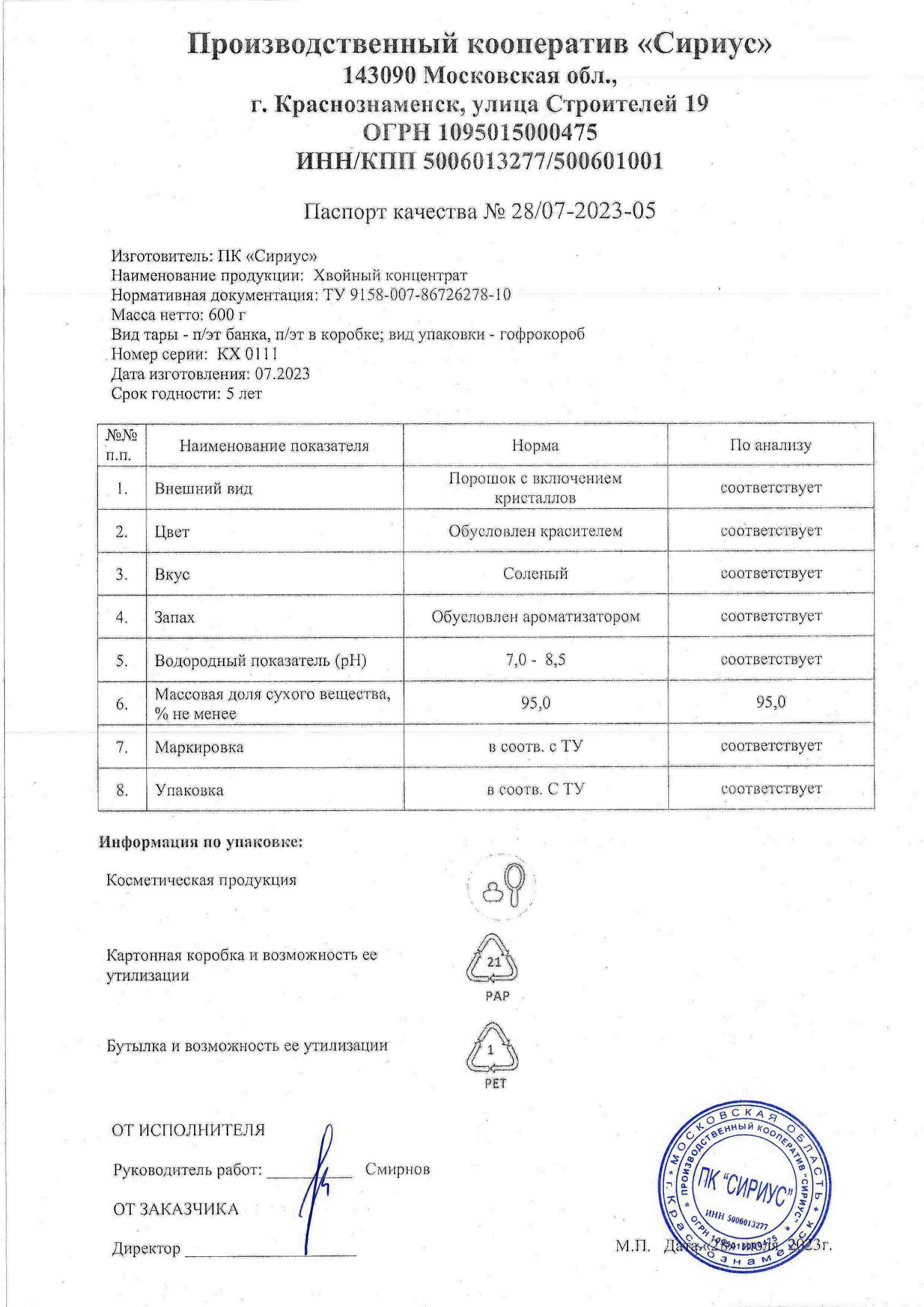 Паспорт №072023